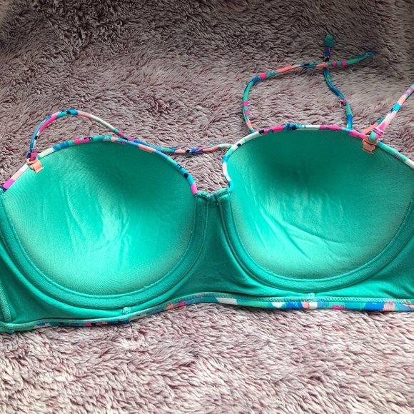 Floral Underwire Bandeau Swim Top - Picture 3 of 4